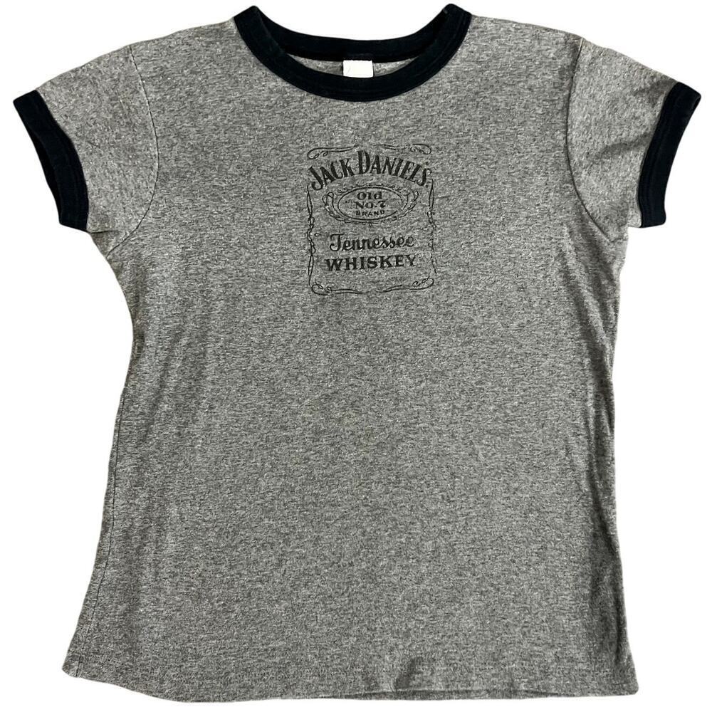 Jack Daniels Gray Cotton T-Shirt Gray Size L